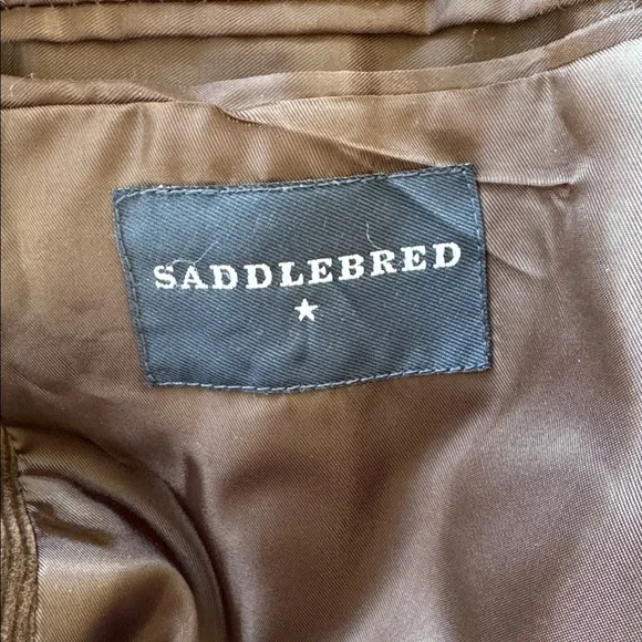 Saddlebred men’s dark brown corduroy double button blazer jacket size 44R